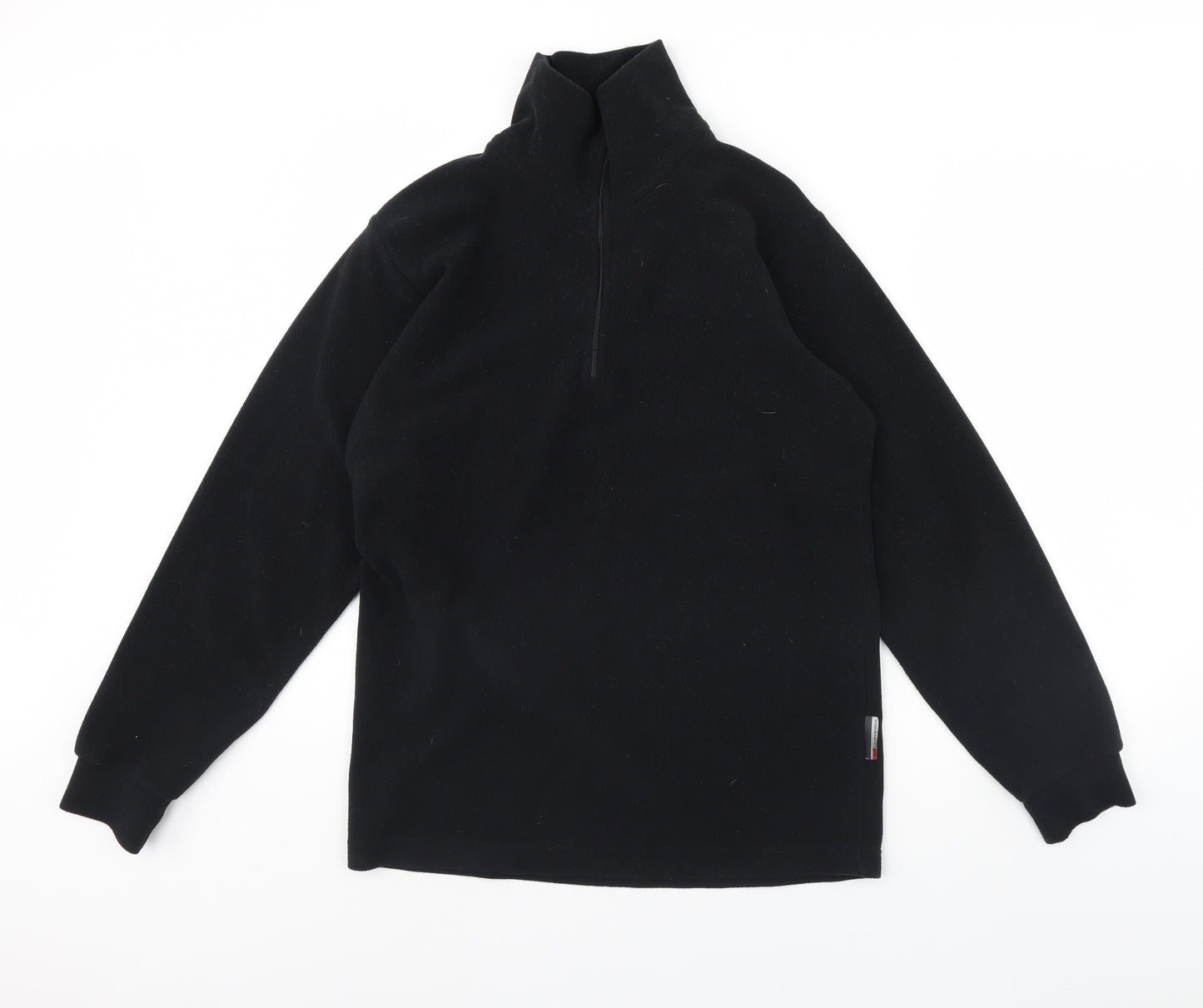 F.lli Campagnolo Mens Black  Fleece Henley Jumper Size M