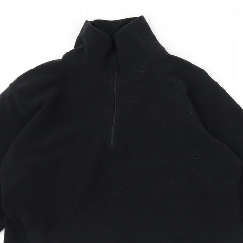F.lli Campagnolo Mens Black  Fleece Henley Jumper Size M