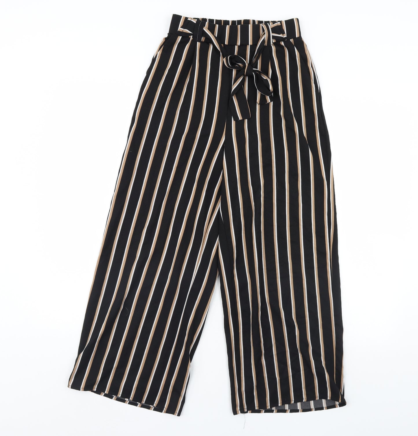 New Look Womens Black Striped  Trousers  Size 6 L28 in