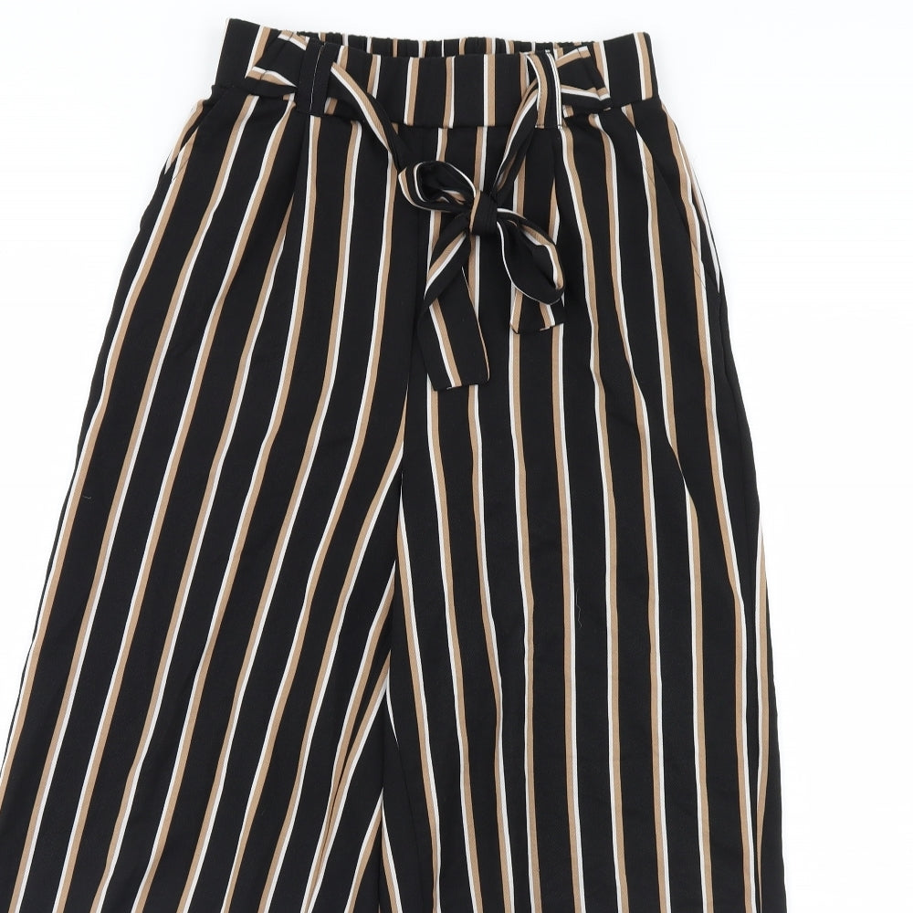New Look Womens Black Striped  Trousers  Size 6 L28 in