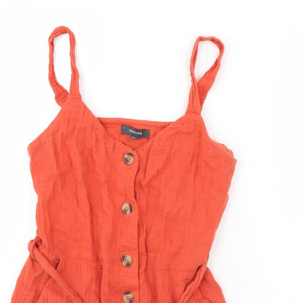 Primark Womens Orange   Playsuit One-Piece Size 10
