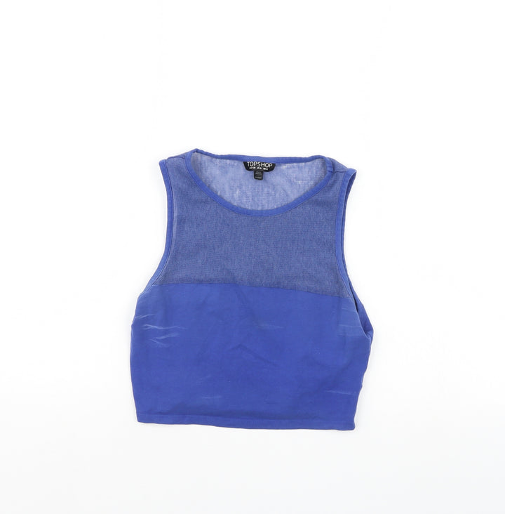 Topshop Womens Blue   Cropped Tank Size 10