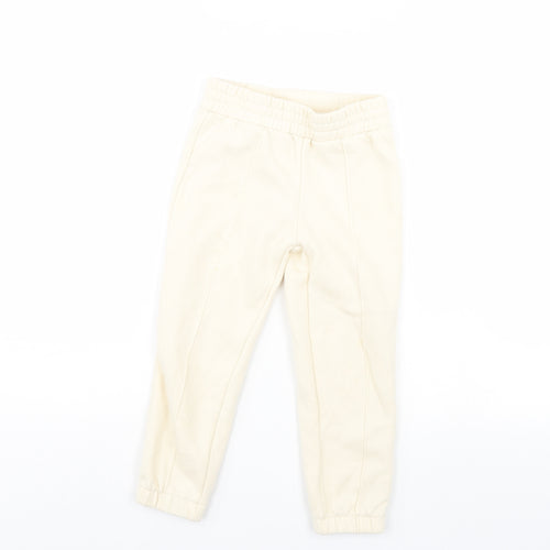 Primark Girls Ivory   Jogger Trousers Size 5 Years