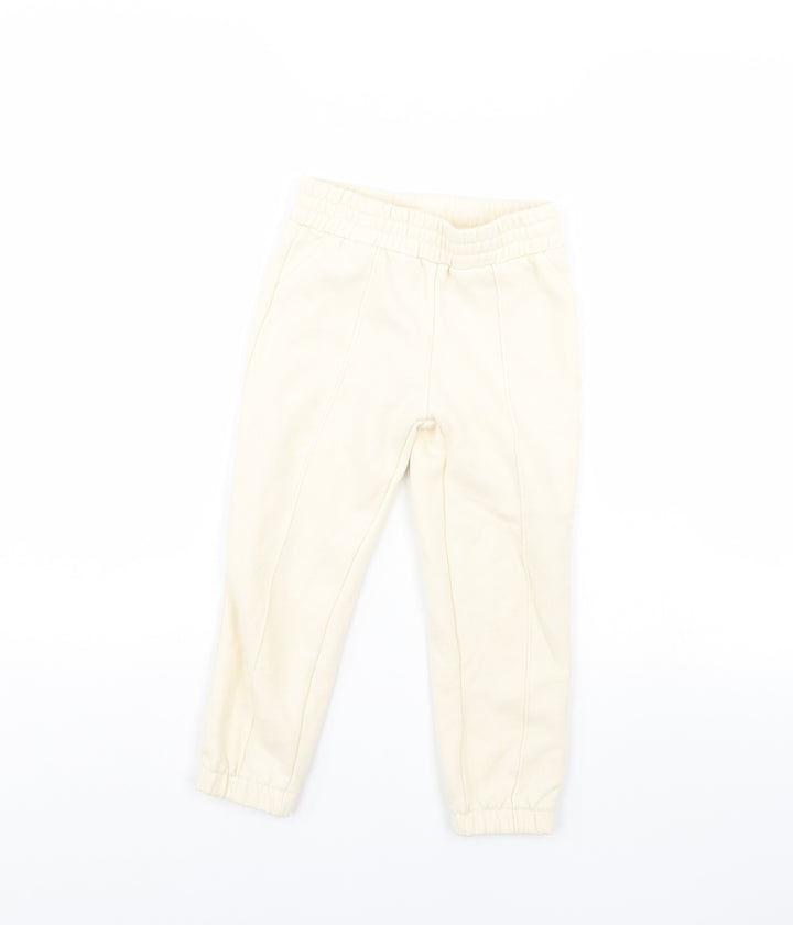 Primark Girls Ivory   Jogger Trousers Size 5 Years