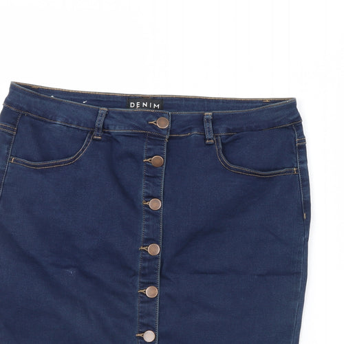 Preworn Womens Blue   Straight & Pencil Skirt Size 36 in