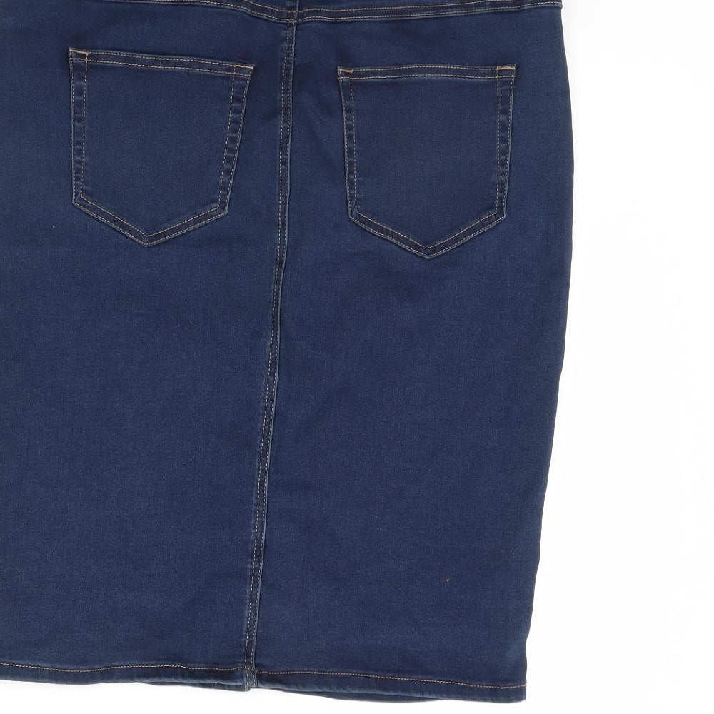 Preworn Womens Blue   Straight & Pencil Skirt Size 36 in