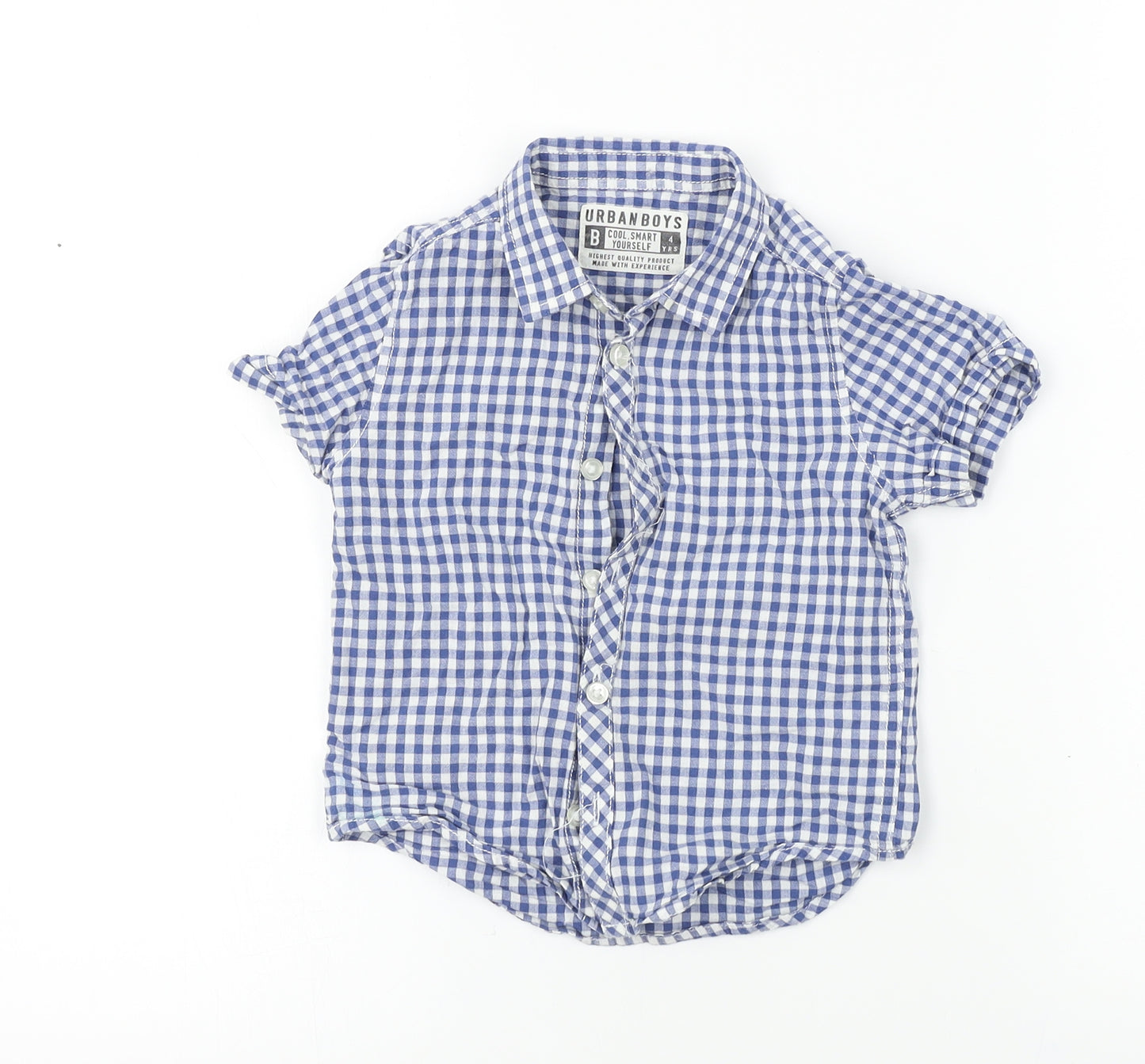 Urban boys  Boys Blue Check  Basic Button-Up Size 4 Years