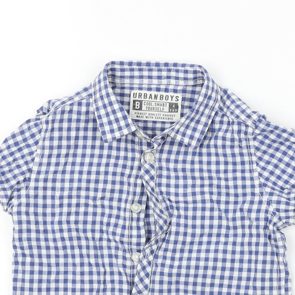 Urban boys  Boys Blue Check  Basic Button-Up Size 4 Years