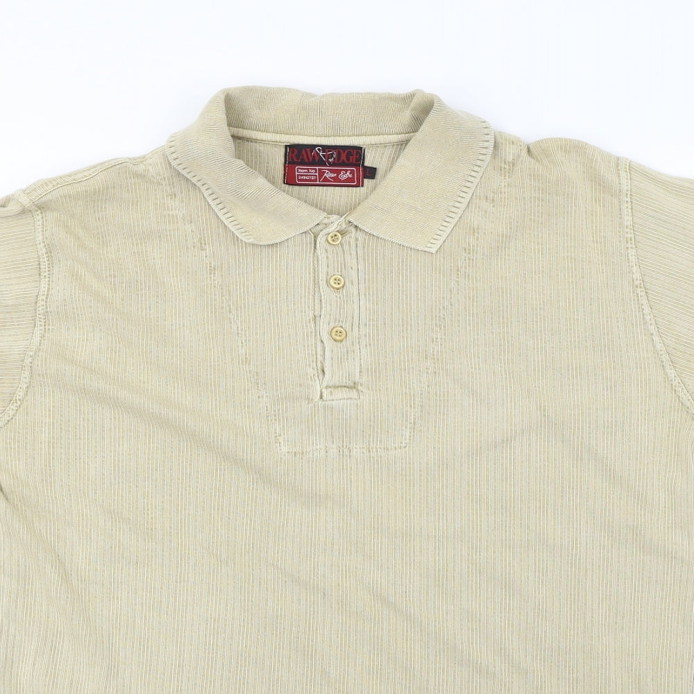 Raw Edge  Mens Beige    Polo Size L