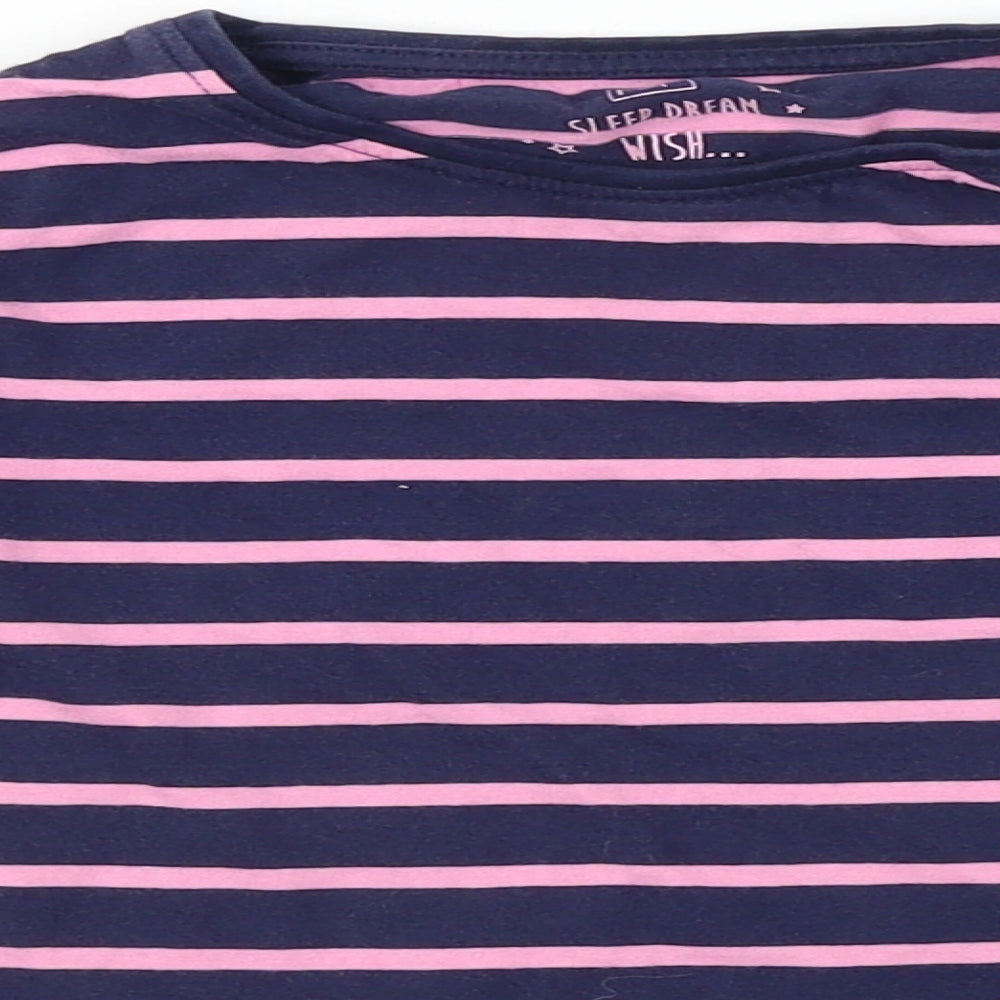 F&F Girls Blue Striped  Basic T-Shirt Size 5-6 Years