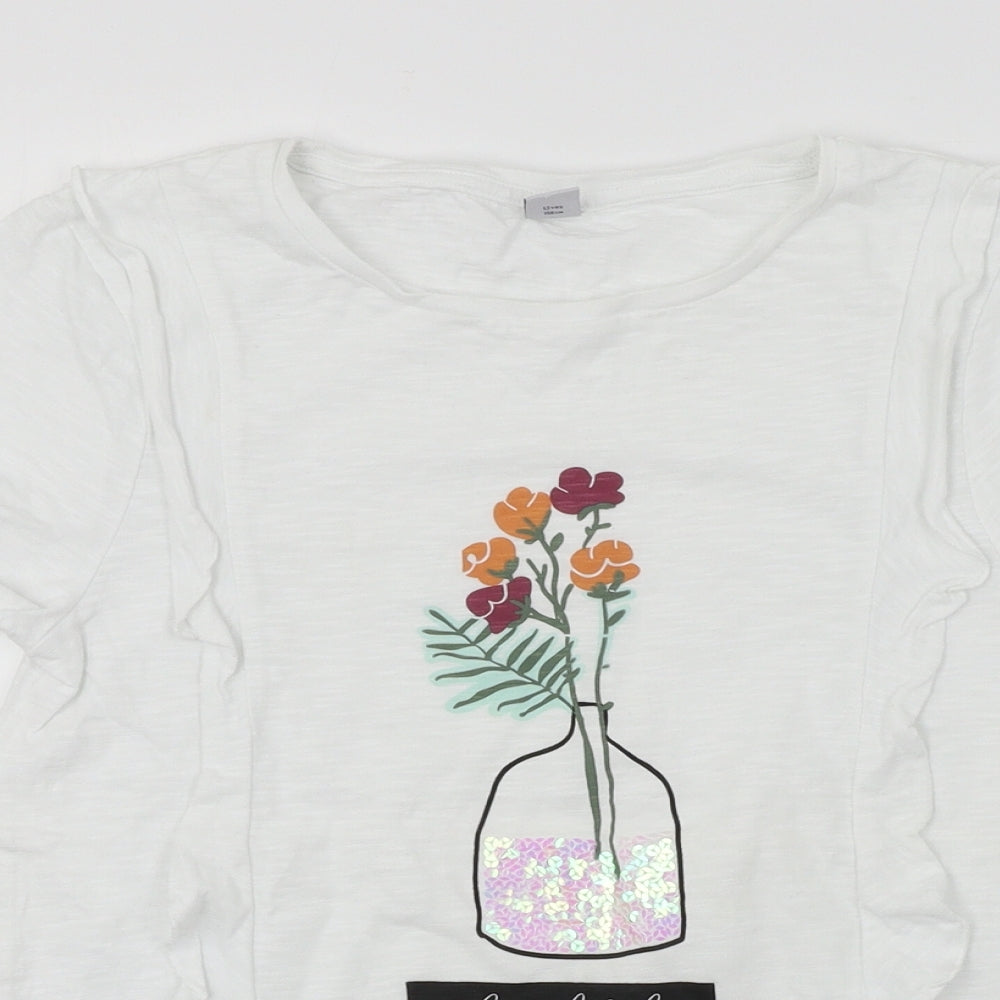 TU Girls White   Basic T-Shirt Size 13 Years