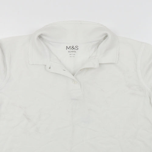Marks and Spencer  Girls White   Basic Polo Size 10-11 Years