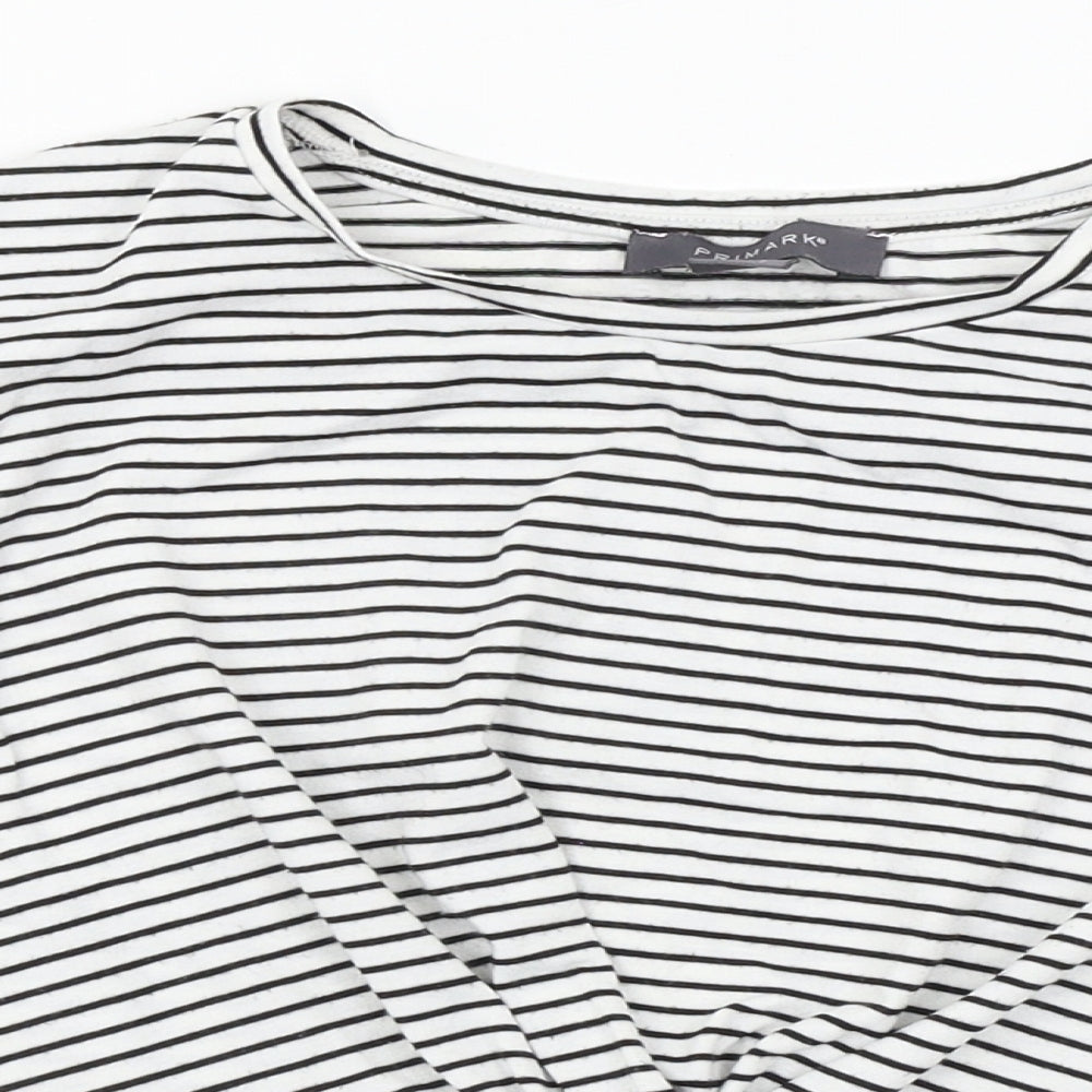Primark  Womens Grey Striped  Basic T-Shirt Size 12