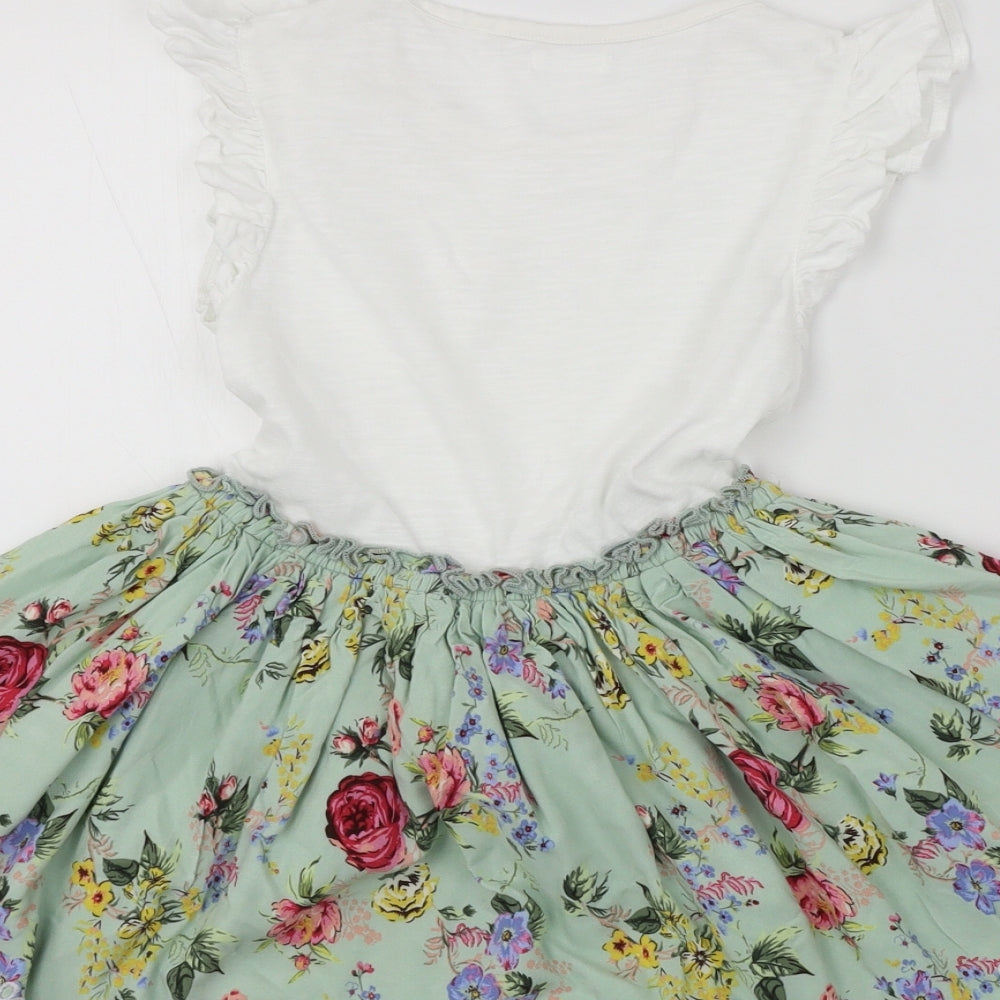 NEXT  Girls Green Floral  A-Line  Size 6 Years