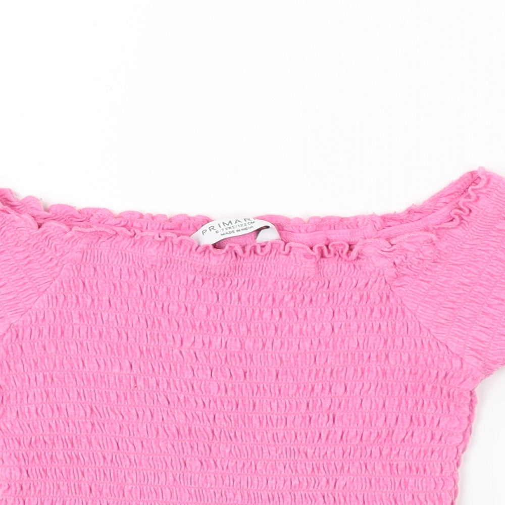 Primark  Girls Pink   Basic T-Shirt Size 6-7 Years