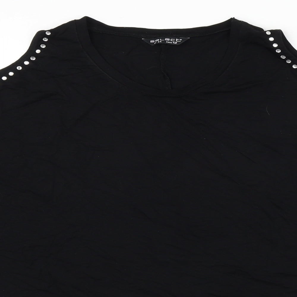 Select  Womens Black   Basic T-Shirt Size 14