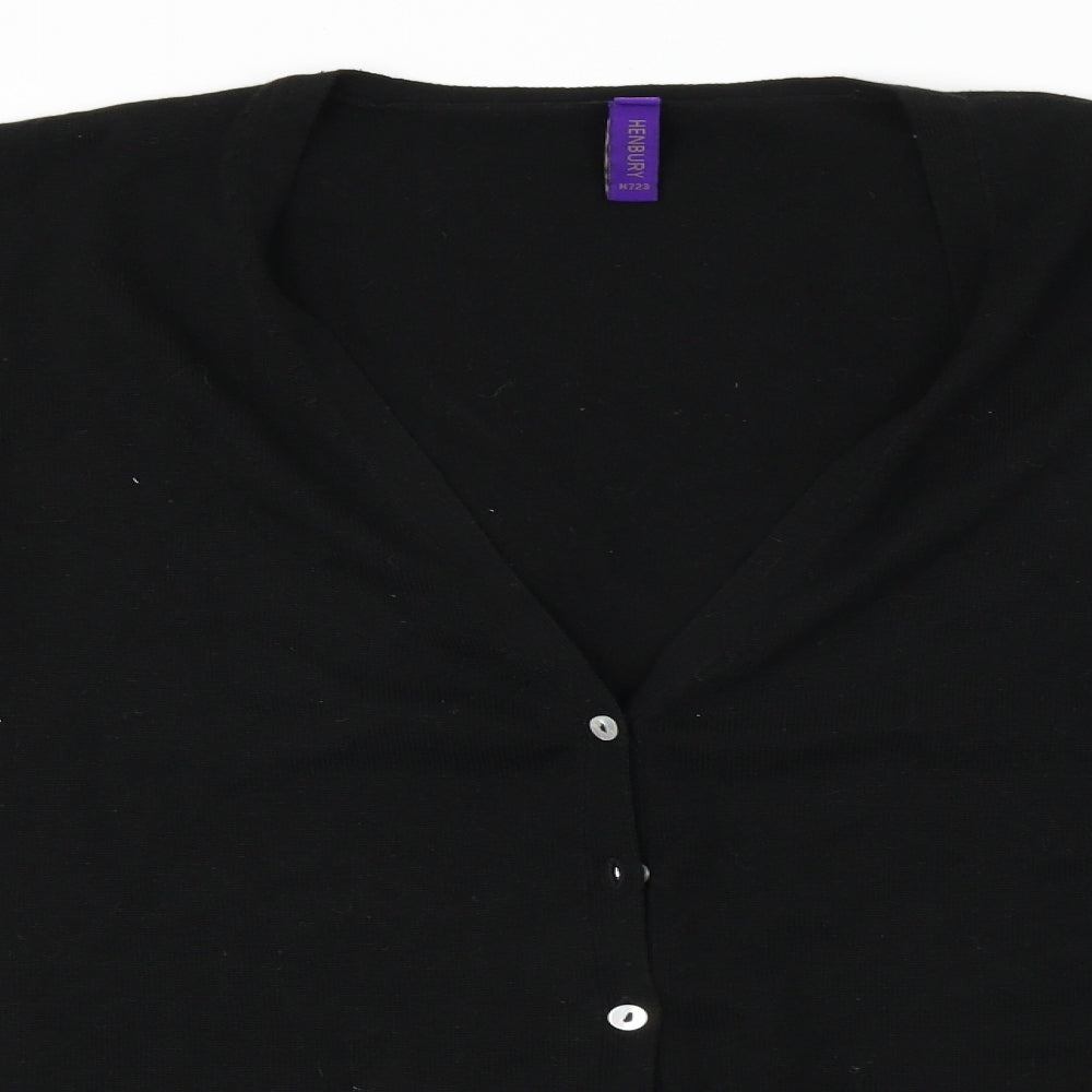 Henbury  Womens Black   Cardigan Jumper Size 14