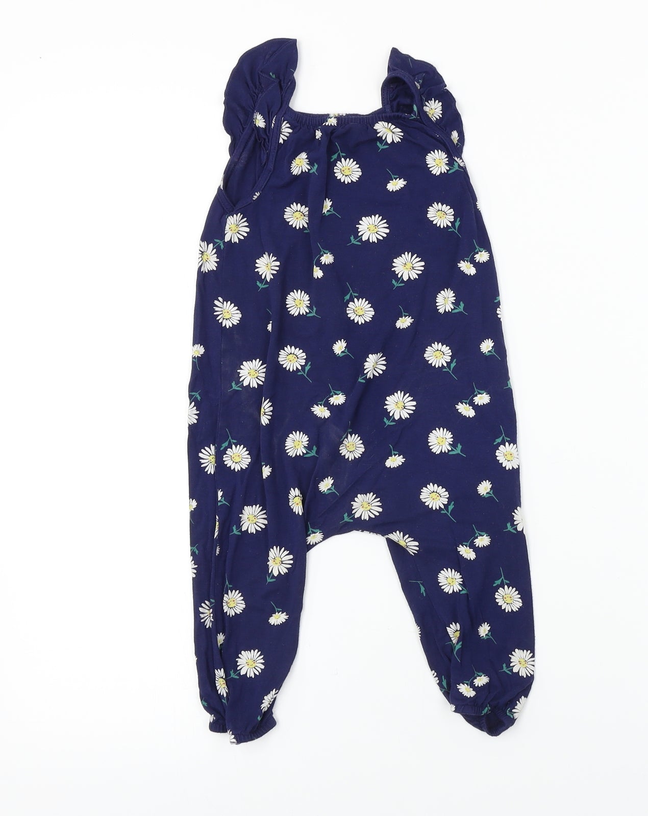 F&F Girls Blue Floral  Babygrow One-Piece Size 12-18 Months