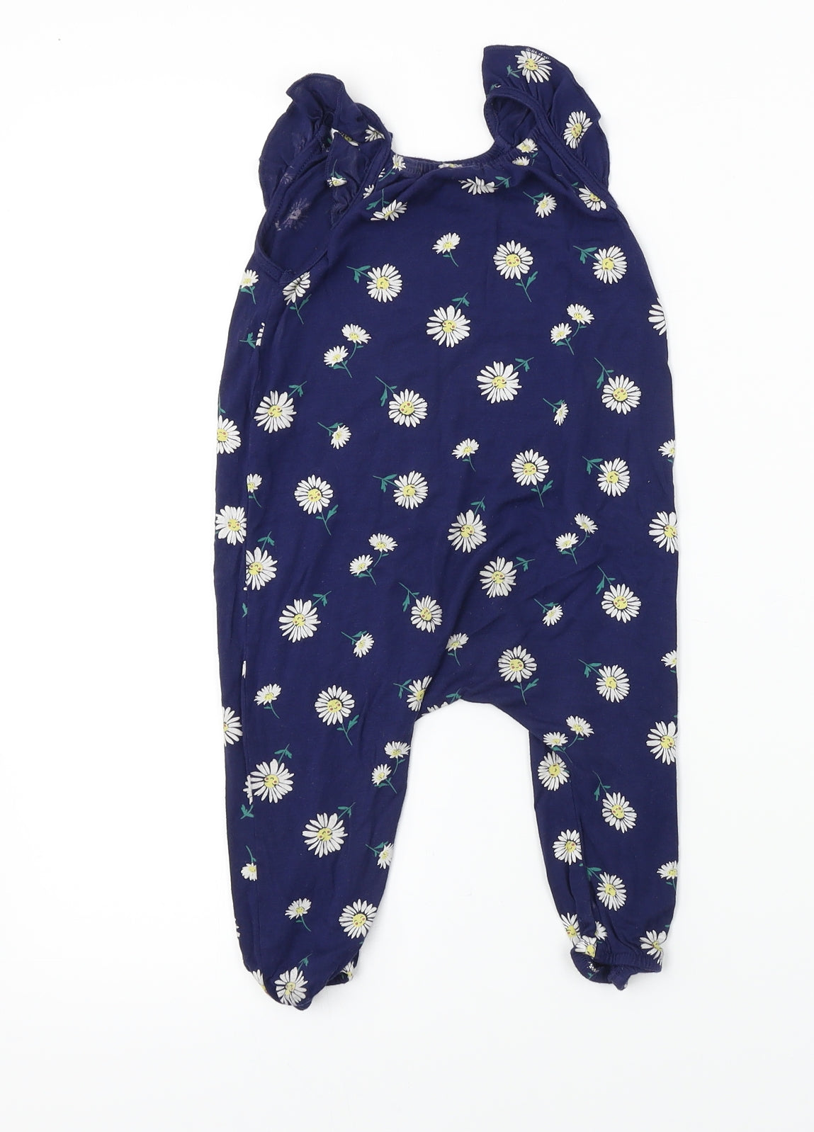F&F Girls Blue Floral  Babygrow One-Piece Size 12-18 Months