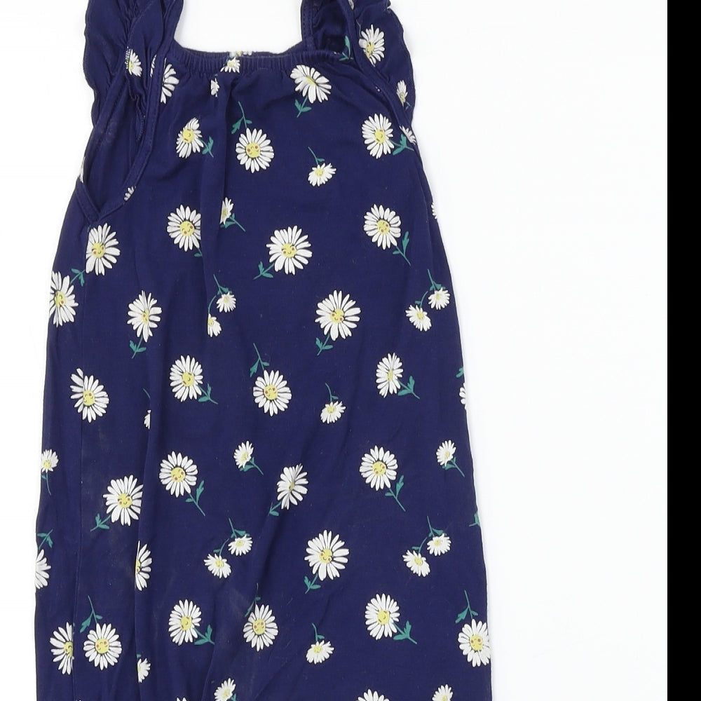 F&F Girls Blue Floral  Babygrow One-Piece Size 12-18 Months
