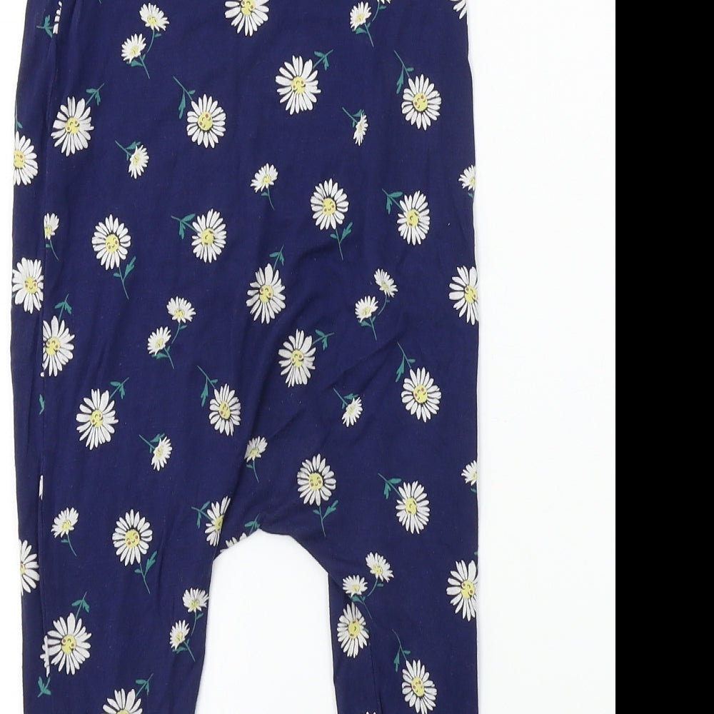 F&F Girls Blue Floral  Babygrow One-Piece Size 12-18 Months