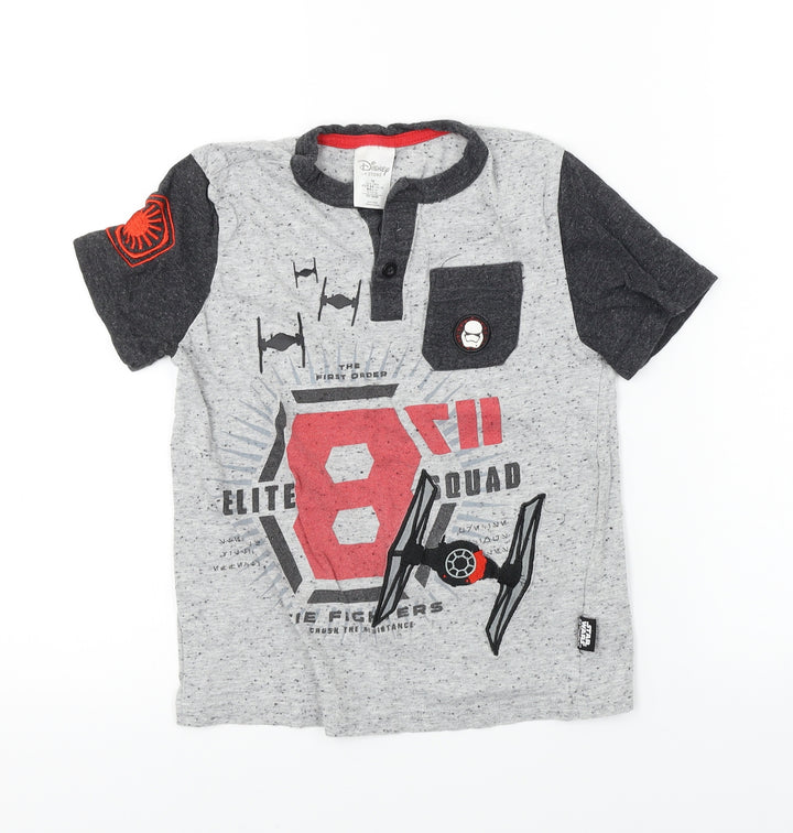 Disney Boys Grey Basic T-Shirt Size 7-8 Years