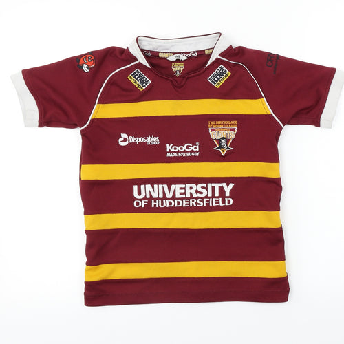 SMB Boys Brown Striped  Basic T-Shirt Size S