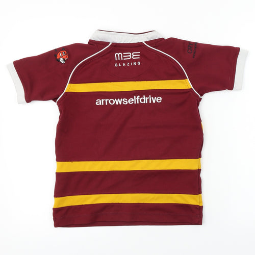 SMB Boys Brown Striped  Basic T-Shirt Size S