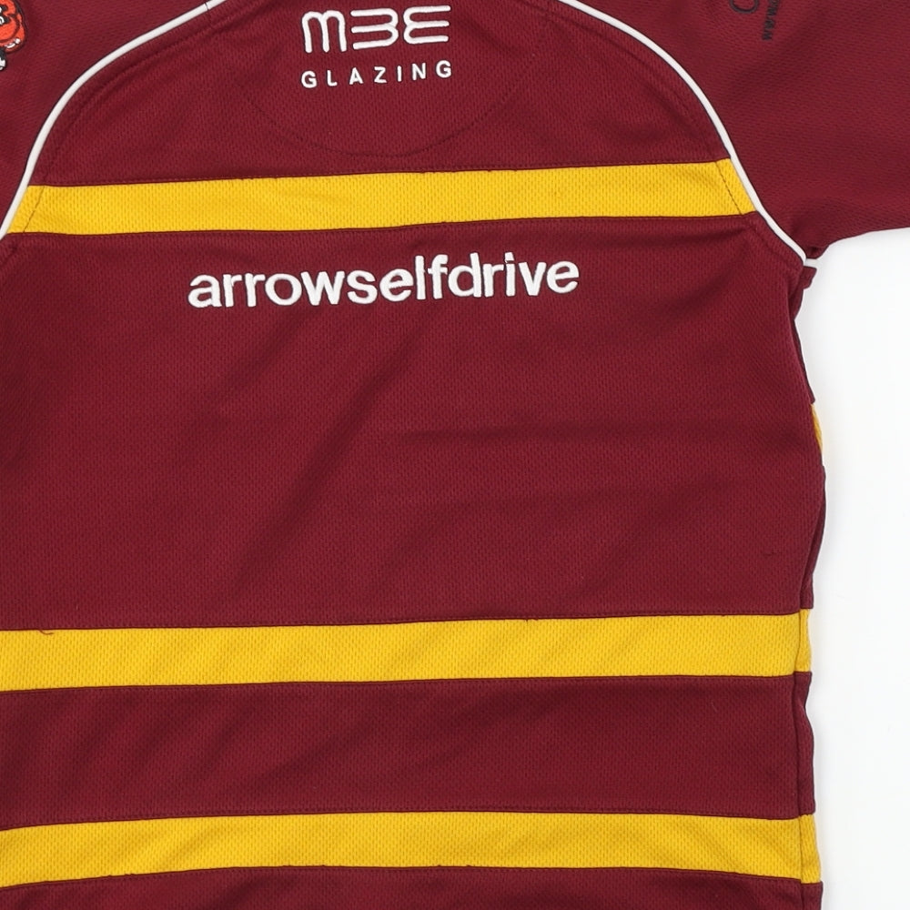 SMB Boys Brown Striped  Basic T-Shirt Size S