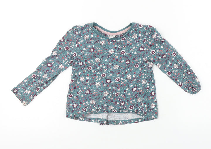 TU Girls Green Floral Camisole T-Shirt Size 2 Years