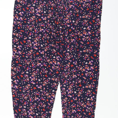 keep well Womens Black Floral  Trousers  Size 10 L24 in