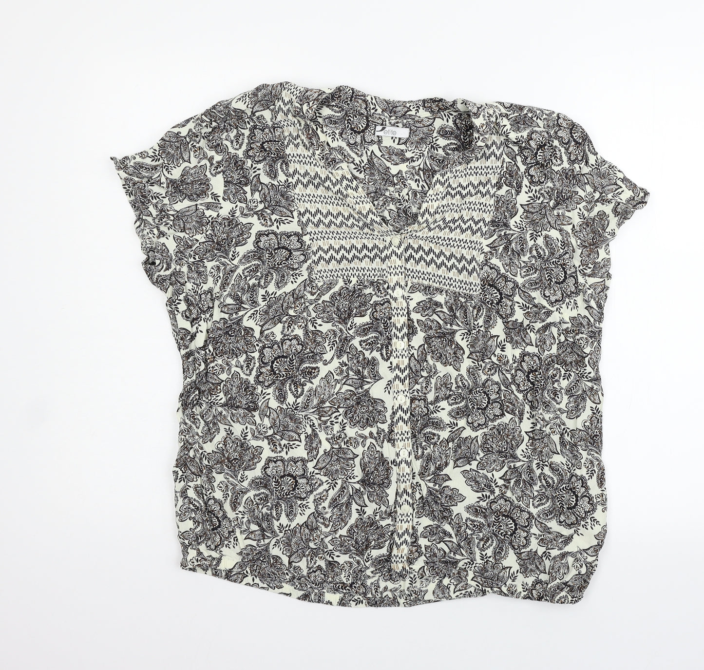 BHS Womens Grey Geometric  Basic T-Shirt Size 20