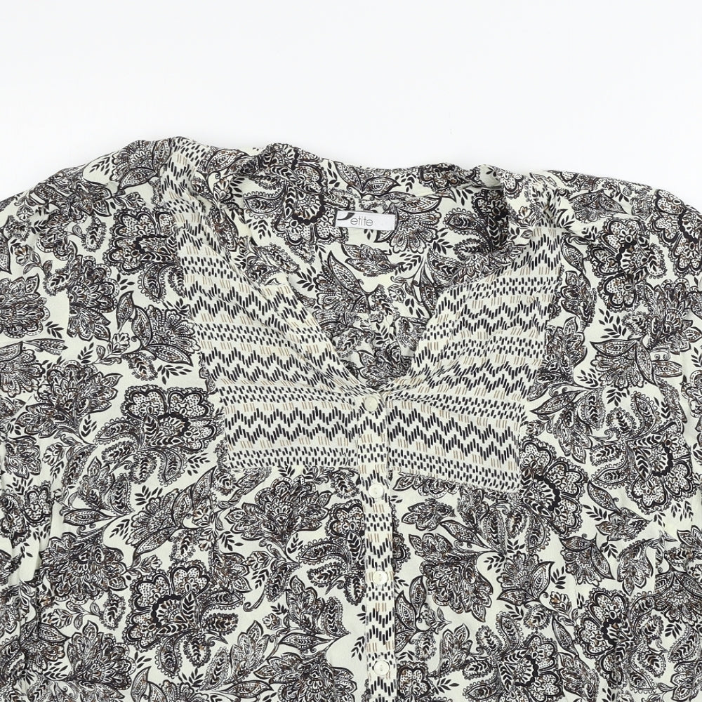 BHS Womens Grey Geometric  Basic T-Shirt Size 20