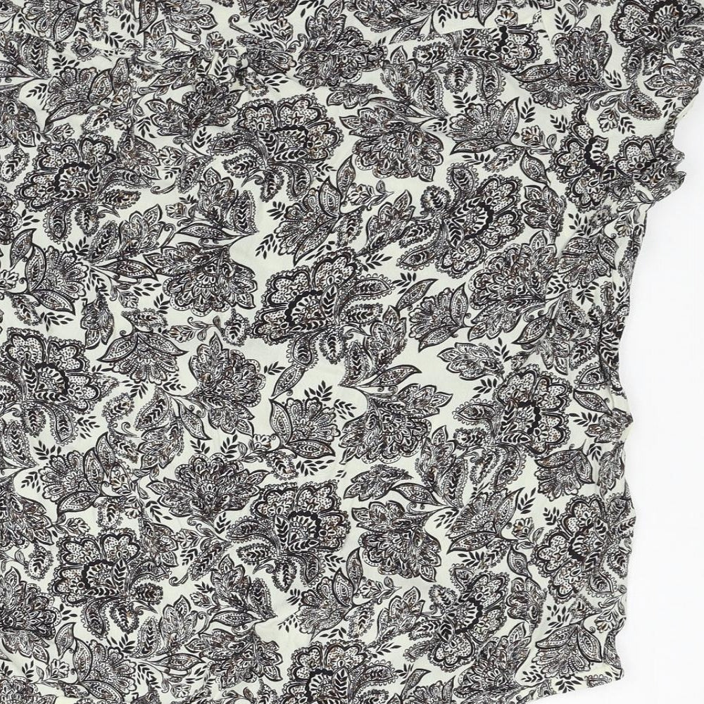 BHS Womens Grey Geometric  Basic T-Shirt Size 20