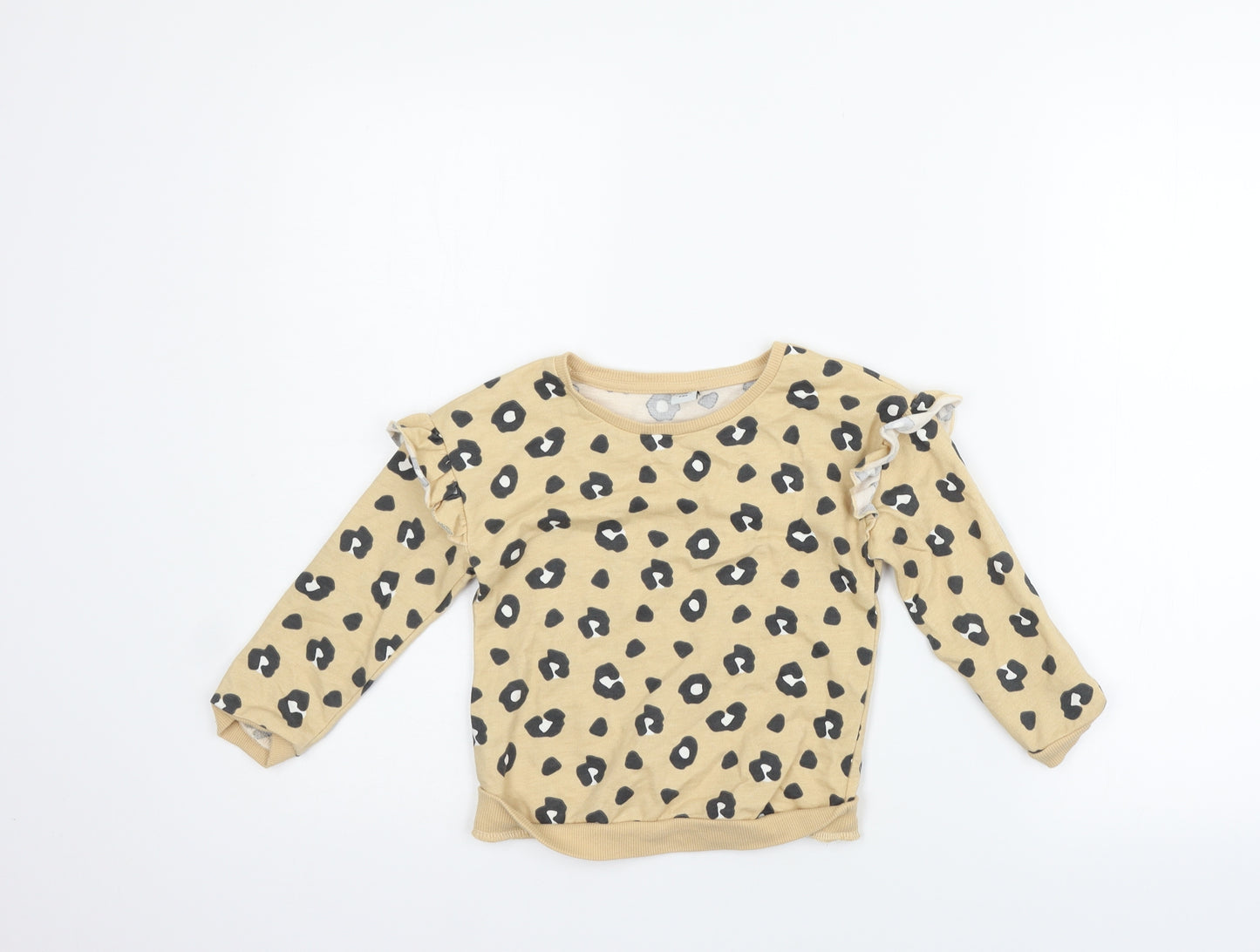 TU Girls Beige Animal Print  Pullover Jumper Size 3-4 Years