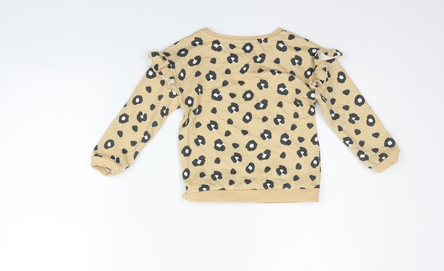 TU Girls Beige Animal Print  Pullover Jumper Size 3-4 Years