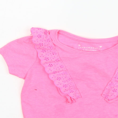 primak Girls Orange   Basic T-Shirt Size 4-5 Years