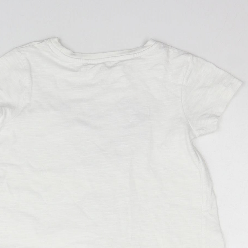 NEXT Girls White   Basic T-Shirt Size 6 Years  - SEQUIN
