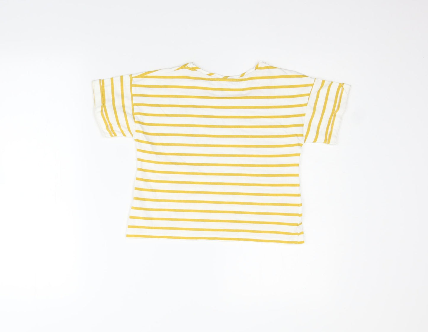 F&F Girls Yellow Striped  Basic T-Shirt Size 5-6 Years