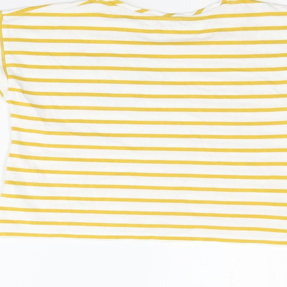 F&F Girls Yellow Striped  Basic T-Shirt Size 5-6 Years