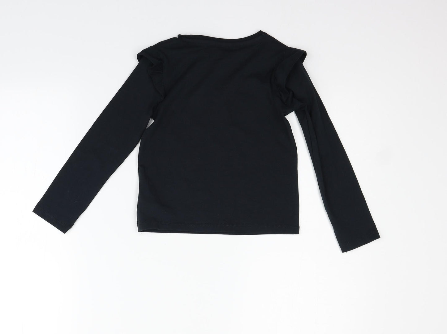 F&F Girls Black   Basic T-Shirt Size 6-7 Years