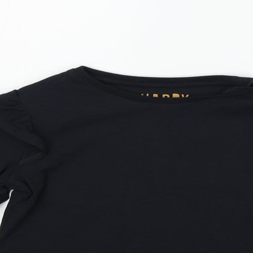 F&F Girls Black   Basic T-Shirt Size 6-7 Years