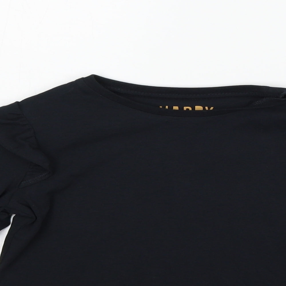 F&F Girls Black   Basic T-Shirt Size 6-7 Years