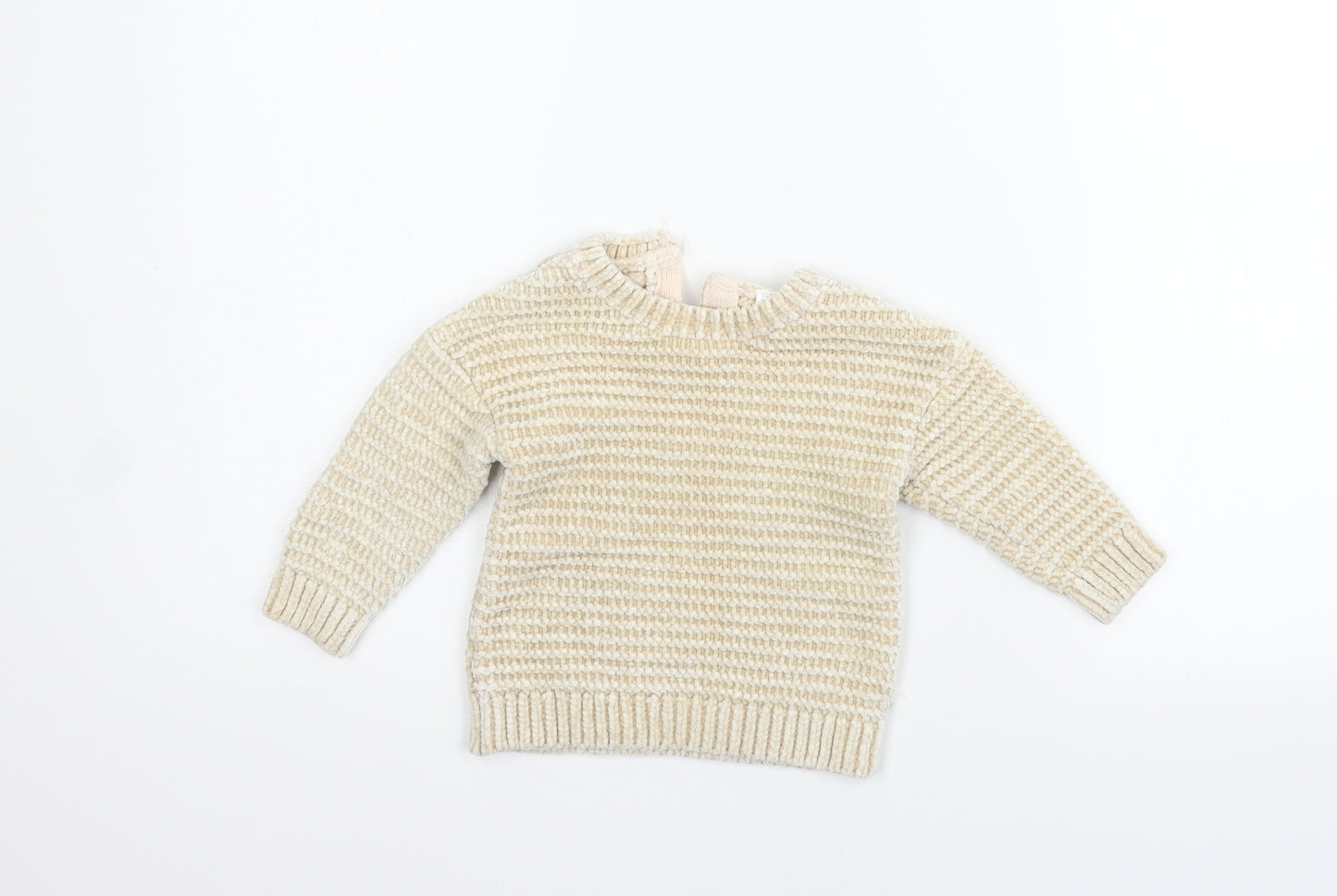 F&F Girls Beige   Pullover Jumper Size 12-18 Months