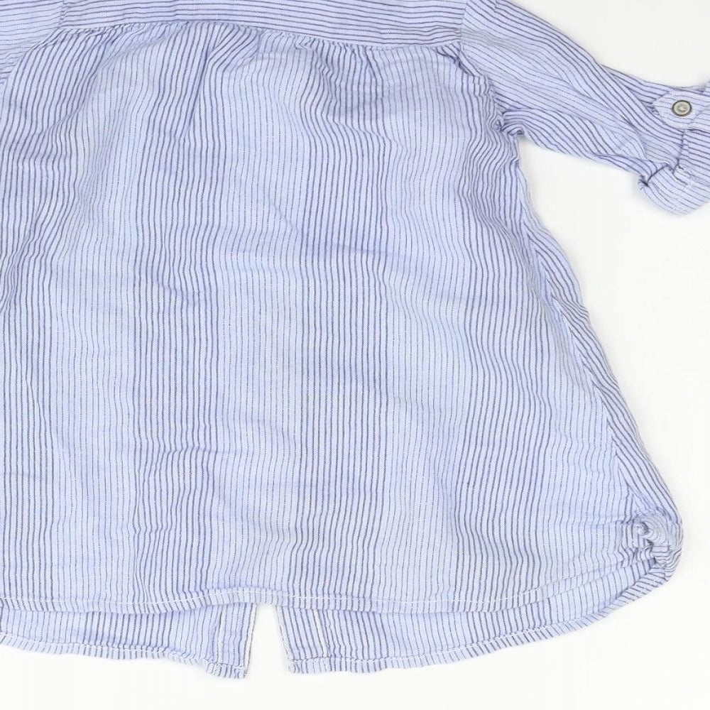 NEXT Boys Blue Striped  Basic Button-Up Size 12-18 Months