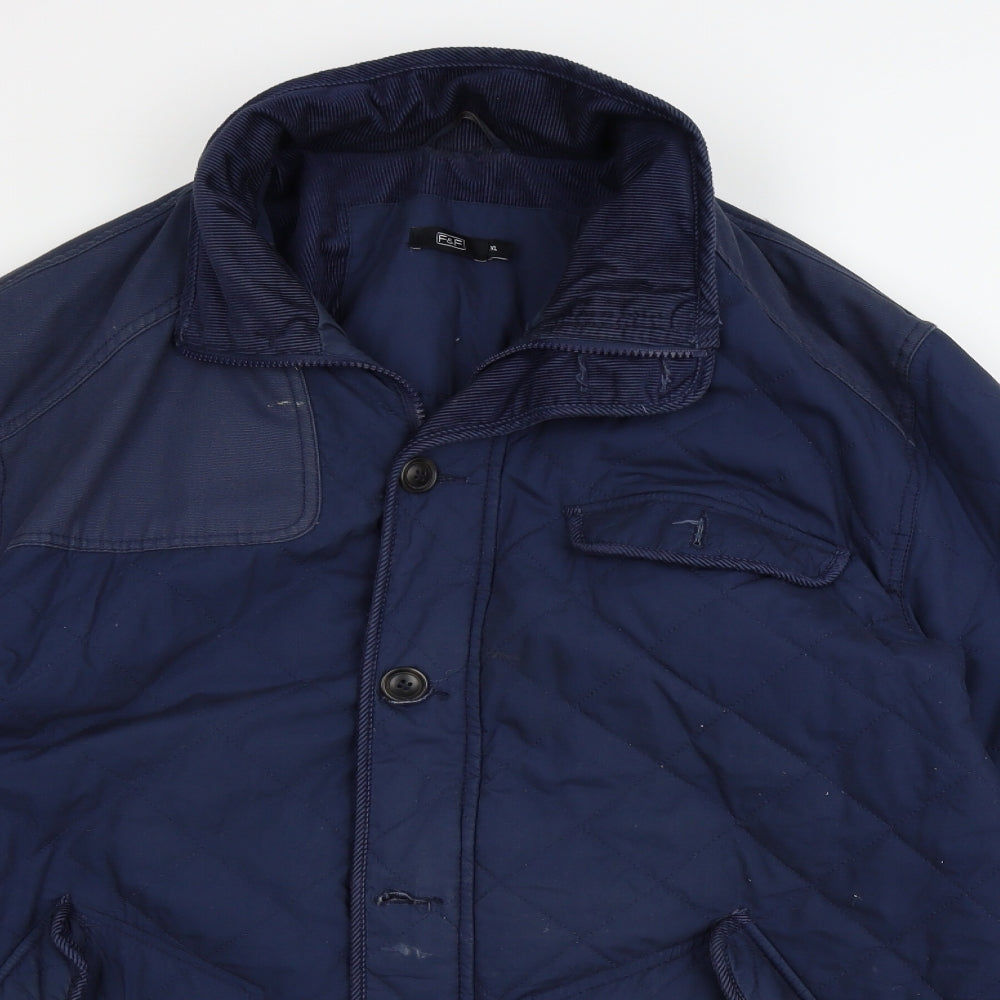F&F Mens Blue   Gilet Coat Size XL  - washable marks