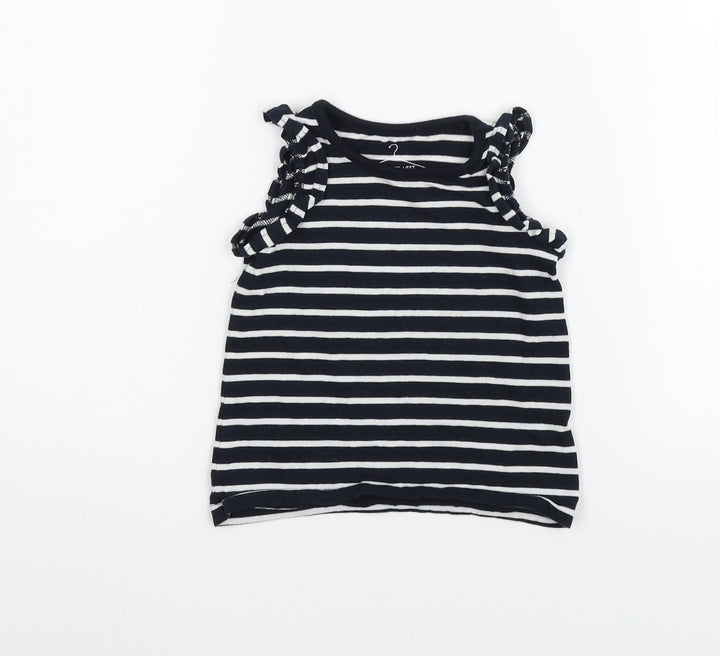 NEXT Boys Black Striped Basic Tank Size 12-18 Months