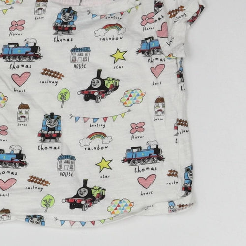 Nutmeg Girls White Geometric  Basic T-Shirt Size 12-18 Months