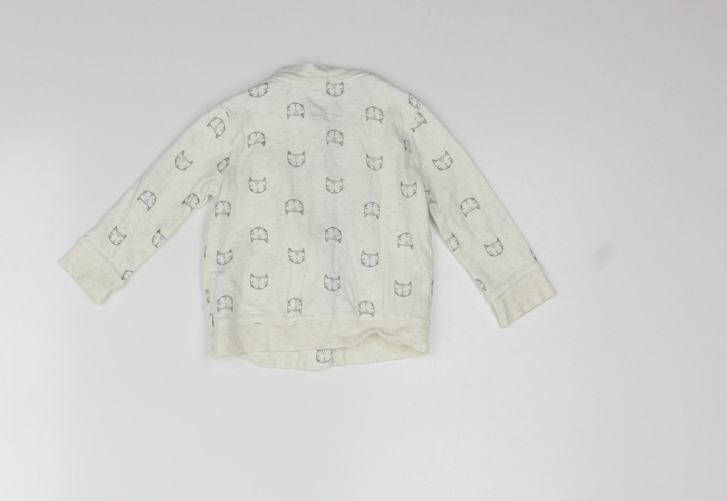 Baby Bgosh Girls Beige Geometric  Cardigan Jumper Size 12-18 Months