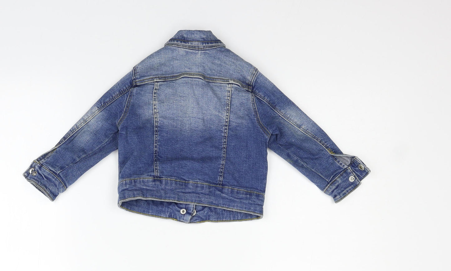 deniem co  Blue Ikat  Jacket Coat Size 12-18 Months  - washable marks